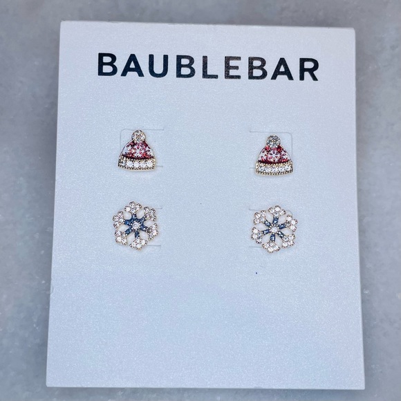 3 for $20 SALE NWT Baublebar Stud Earrings Winter Theme 2 Pair B1627 - Picture 1 of 1